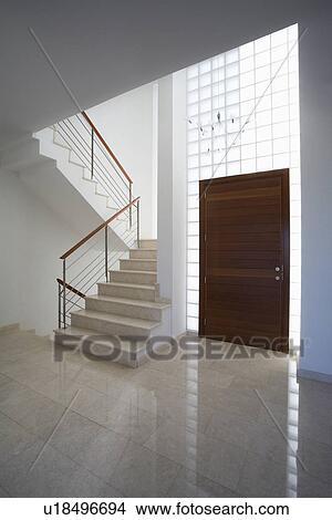Picture - Cyprus entrance hall and staircase of contemporary house. Fotosearch