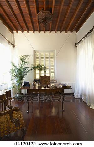 Stock Image - Cyprus Office in colonial style mansion. Fotosearch