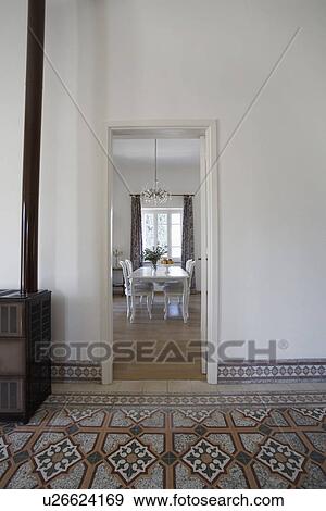 Cyprus view into dining room from hall of 1950's town house View Large Photo Image Stock Photo - Cyprus view into dining room from hall of 1950's town house. Fotosearch