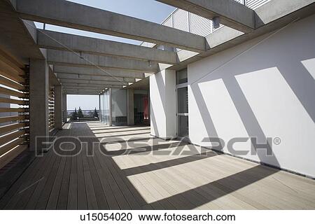 Deck of modern apartment building View Large Photo Image Stock Image - Deck of modern apartment building. Fotosearch