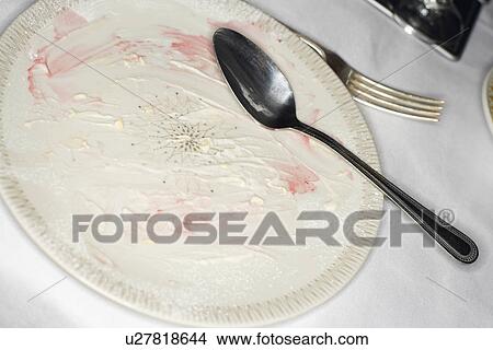 Dirty Plate and Silverware View Large Photo Image Picture - Dirty Plate and Silverware. Fotosearch