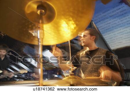 Stock Image - Drummer Performing. Fotosearch