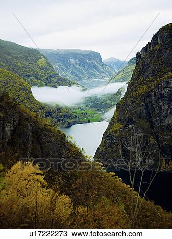 Early autumn view of fjord View Large Photo Image Stock Image - Early autumn view of fjord. Fotosearch
