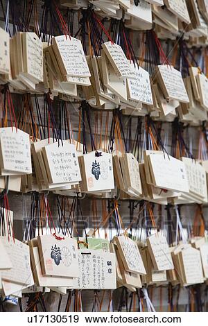 Stock Photo - Ema Plaques at Meiji Shinto Shrine. Fotosearch