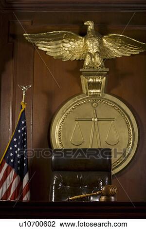 Stock Image - Empty courtroom. Fotosearch