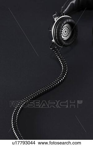 Headphones with cord View Large Photo Image Picture - Headphones with cord. Fotosearch