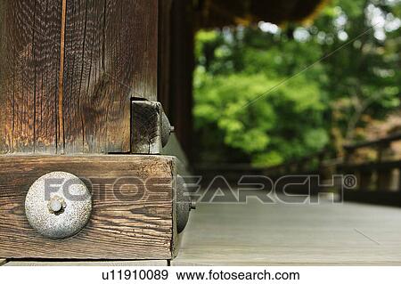 Stock Photo - Japan Kyoto Ninna-ji Temple architectural detail close-up. Fotosearch