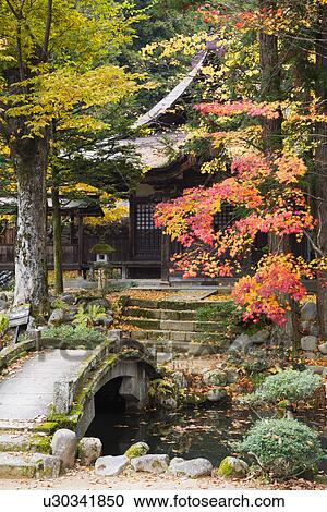 Japan Takayama Hokke-ji Temple garden with stone bridge Autumn View Large Photo Image Stock Image - Japan Takayama Hokke-ji Temple garden with stone bridge Autumn. Fotosearch