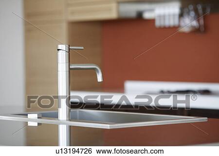 Kitchen faucet View Large Photo Image Stock Photograph - Kitchen faucet. Fotosearch