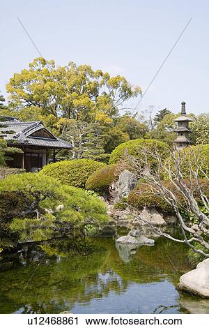 Stock Image - Korakuen Garden in Okayama. Fotosearch