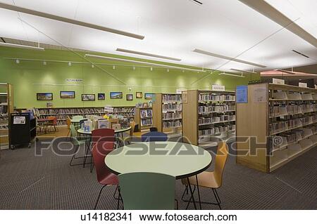 Stock Image - Library reading room. Fotosearch