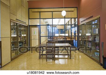 Stock Image - Library reading room. Fotosearch
