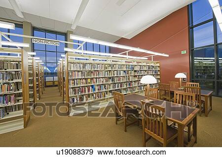 Stock Photo - Library reading room. Fotosearch