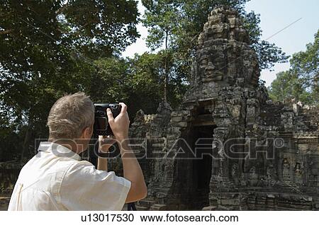 Man Photographing Ancient Temple View Large Photo Image Stock Image - Man Photographing Ancient Temple. Fotosearch
