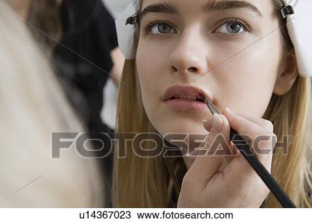 Model Having Makeup Applied View Large Photo Image Stock Image - Model Having Makeup Applied. Fotosearch