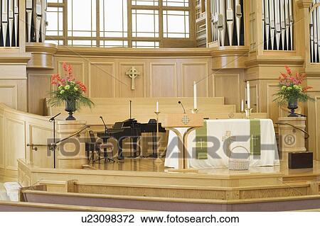 Stock Image - Modern church interior. Fotosearch