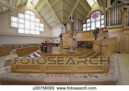 Modern church interior View Large Photo Image Stock Image - Modern church interior. Fotosearch
