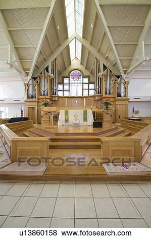 Modern church interior View Large Photo Image Stock Photo - Modern church interior. Fotosearch