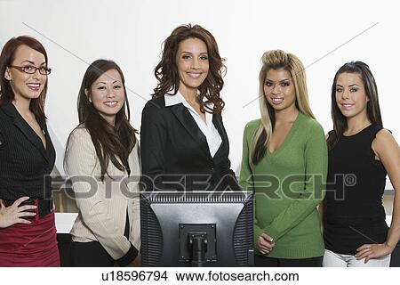 Multi Racial Group of Businesswomen Portrait View Large Photo Image Picture - Multi Racial Group of Businesswomen Portrait. Fotosearch
