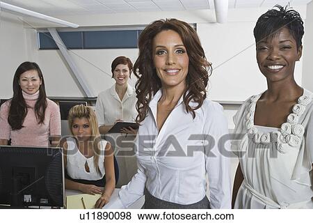 Multi Racial Group of Businesswomen Portrait View Large Photo Image Stock Photo - Multi Racial Group of Businesswomen Portrait. Fotosearch
