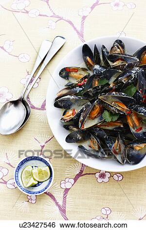 Mussels on plate View Large Photo Image Stock Photograph - Mussels on plate. Fotosearch