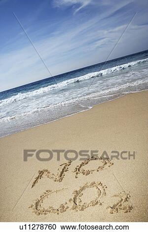 No CO2 text written on beach elevated view View Large Photo Image Stock Image - No CO2 text written on beach elevated view. Fotosearch