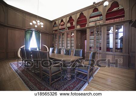 Old-fashioned home library View Large Photo Image Stock Photograph - Old-fashioned home library. Fotosearch