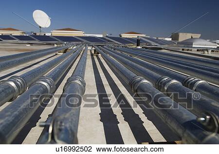 Pipes at Solar Power Plant View Large Photo Image Stock Image - Pipes at Solar Power Plant. Fotosearch