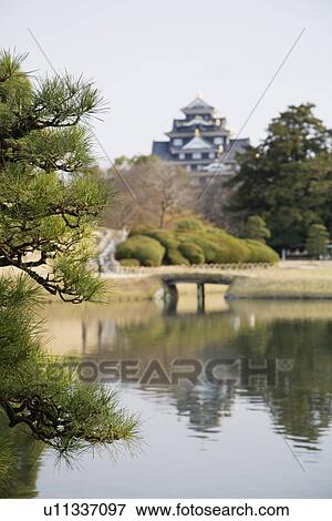 Stock Photo - Pond in Korakuen Garden in Okayama. Fotosearch