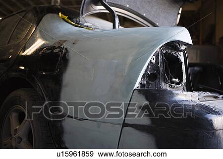 Stock Photo - Rear of car wreckage. Fotosearch