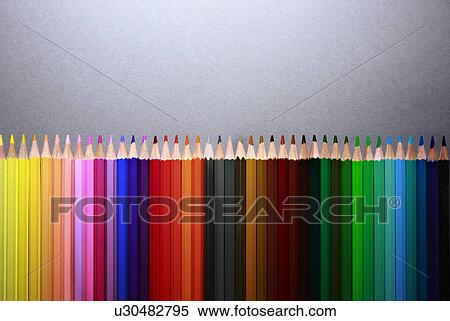 Row of multi colored pencils View Large Photo Image Stock Photography - Row of multi colored pencils. Fotosearch