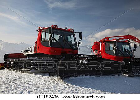 Snow plows in mountains View Large Photo Image Stock Photograph - Snow plows in mountains. Fotosearch