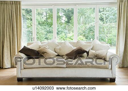 Stock Image - Sofa in living room. Fotosearch