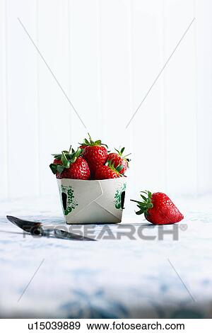 Stock Photo - Strawberries on table. Fotosearch