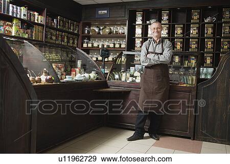 Tea Shop Owner in Store View Large Photo Image Stock Photo - Tea Shop Owner in Store. Fotosearch