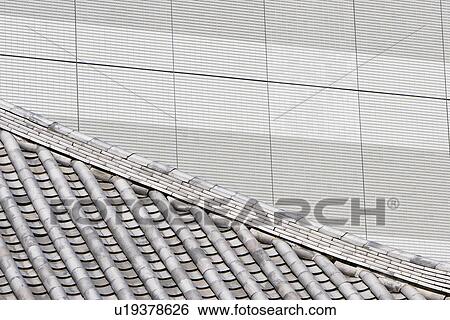 Stock Photograph - Traditional and Modern Architecture in Tokyo. Fotosearch