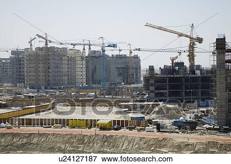 Stock Photo - UAE Dubai construction project at the Mall of the Emirates on Sheikh Zayed Road. Fotosearch