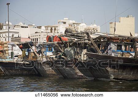 UAE Dubai Dhows View Large Photo Image Stock Photograph - UAE Dubai Dhows. Fotosearch