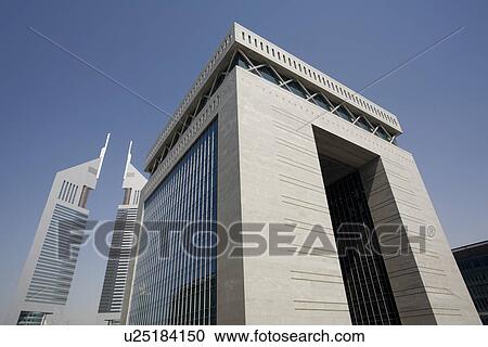 UAE Dubai The Gate building of the Dubai International Financial Centre and the Emirates Towers View Large Photo Image Stock Image - UAE Dubai The Gate building of the Dubai International Financial Centre and the Emirates Towers. Fotosearch