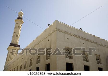 UAE Dubai The Grand Mosque and minaret in Bur Dubai View Large Photo Image Stock Photo - UAE Dubai The Grand Mosque and minaret in Bur Dubai. Fotosearch