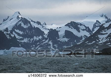Stock Image - UK South Georgia Cape Disappointment Mountain Range. Fotosearch