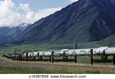 USA Alaska Dalton Highway pipeline in valley View Large Photo Image Stock Photo - USA Alaska Dalton Highway pipeline in valley. Fotosearch