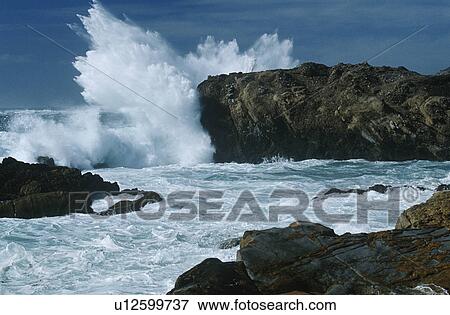 USA California Point Lobos waves splashing on rocks at Pacific coast View Large Photo Image Stock Photo - USA California Point Lobos waves splashing on rocks at Pacific coast. Fotosearch