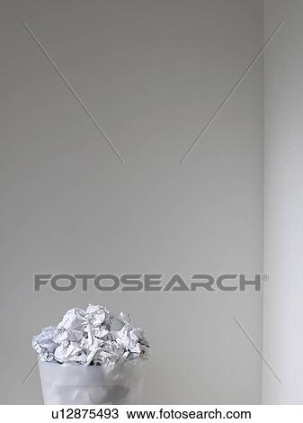 Wastebasket Full of Crumpled Paper View Large Photo Image Stock Image - Wastebasket Full of Crumpled Paper. Fotosearch
