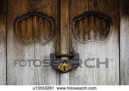 Weathered Wood Door and Old Lock View Large Photo Image Stock Image - Weathered Wood Door and Old Lock. Fotosearch