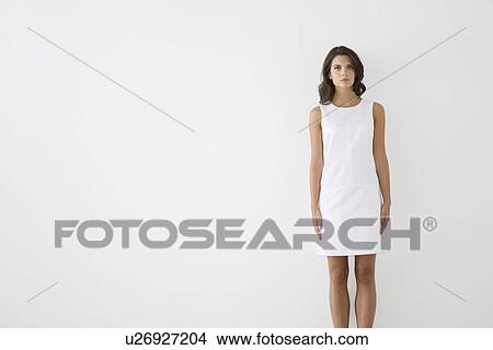 Picture - Woman in white dress. Fotosearch