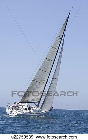 Yacht competes in team sailing event California View Large Photo Image Stock Photo - Yacht competes in team sailing event California. Fotosearch