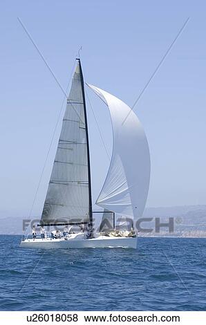 Yacht competes in team sailing event California View Large Photo Image Stock Photo - Yacht competes in team sailing event California. Fotosearch