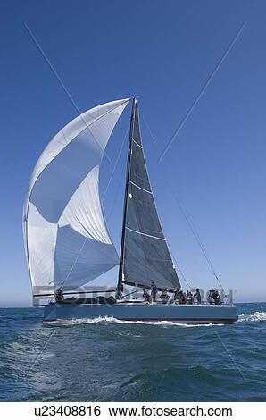 Yacht competes in team sailing event California View Large Photo Image Stock Photograph - Yacht competes in team sailing event California. Fotosearch