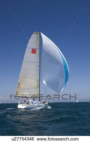 Yacht competes in team sailing event California View Large Photo Image Stock Photograph - Yacht competes in team sailing event California. Fotosearch